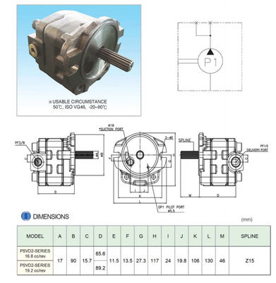 PSVD2-27E 수력 주펌프 기어 펌프 핸드오크 파일럿 펌프